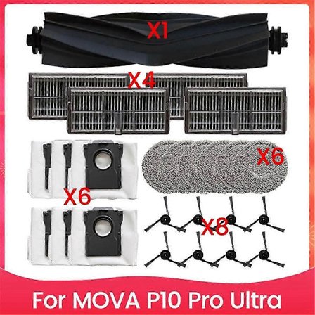 Pölynimurin varaosat P10 Pro -malliin Ultrarobotti-imurille, pääharja, pölypussit, suodattimet, M