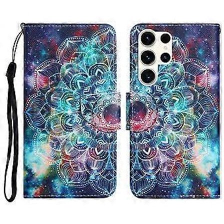 For Samsung Galaxy S25 Ultra Deksel Mønstertrykk Beskyttende Lær Folio Telefon Deksel (Stil P)