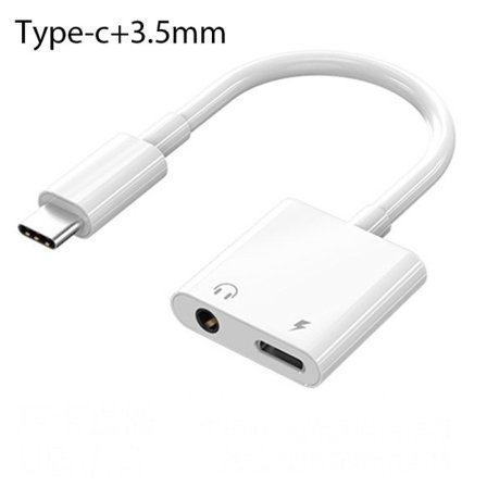 2 in 1 Typ C Till 3,5 mm Hörlursuttag Ljud Laddning Splitter Adapter