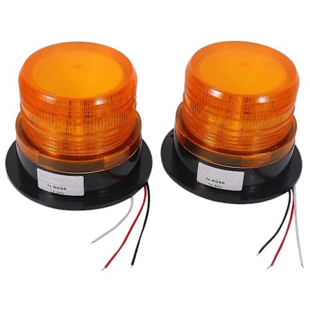 2 X Led Blinkende Advarselslampe Strobe Nødlys Lastbil 12v 24v (FMY)