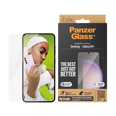 PanzerGlass skjermbeskyttelse for mobiltelefon - ultravid passform med EasyAligner