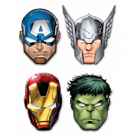Ansiktsmasker Avengers de stora 6-pack - Partyninja.se