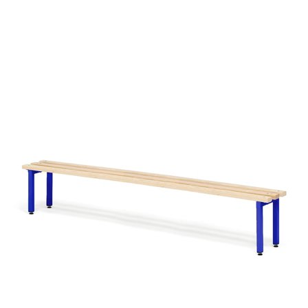 Changing room bench ELITE, 1800x300x390 mm, beech, dark blue