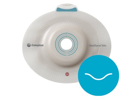 Coloplast SenSura Mio Convex Light Click hudplate, 169130, Ringkobling 50 mm hullstørrelse, 21-30 mm, 5 stk.