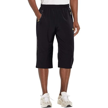 Herre Capri-bukser Hurtigtørrende 3/4 Bukser Under Knæ Shorts Udendørs Camping Shorts med Lynlåslommer,2XL