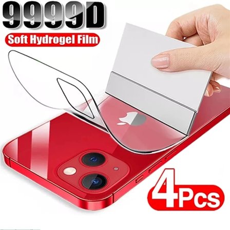 4 st Hydrogel Film för iPhone 11 12 13 14 15 16 Pro Max Skärmskydd för iPhone 14 15 16 Plus 11 12 13 Baksida Film Ej Glas