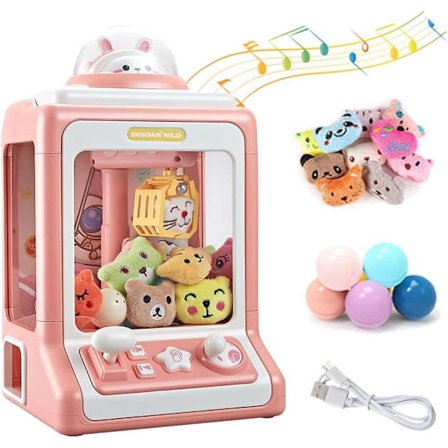 Automatisk tegneserie klo maskine til børn, dukke drevet spil, mini klo fangst legetøj, kran maskiner, musik dukke gave