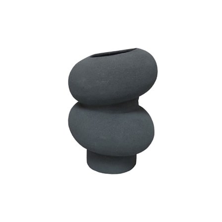 Harmaa alumiinimaljakko, 17x17x23cm, moderni muotoilu