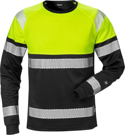 Fristads Herr Varsel långärmad T-shirt 7519 THV, klass 1, Varsel Gul/Svart