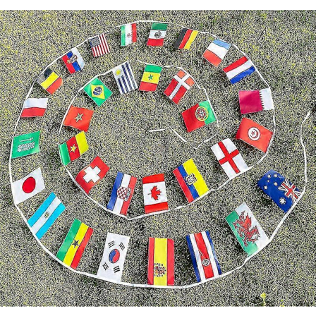 Fifa 2022 World Cup Alle 32 Lag Flagg Vimpel Fotball Banner 9m