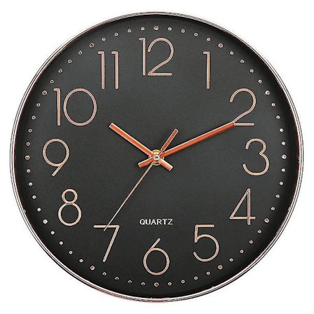 Tyst väggklocka 12 i köksklocka Quartz Batteridriven Rund Modern Home Decor Clock-o