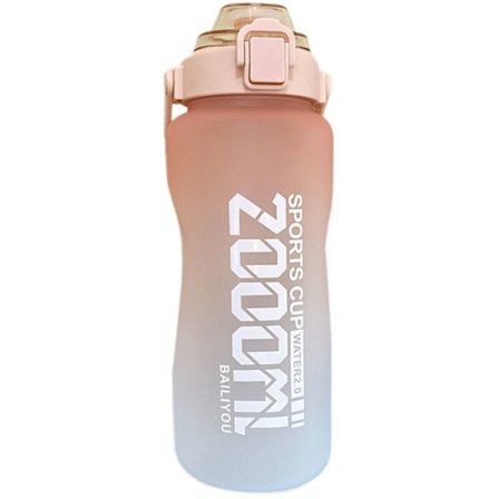 2000ml Stor Drikkedunk med Tidsmarkør Giftfri Lækagesikker Sportsflaske med Sugerør-D