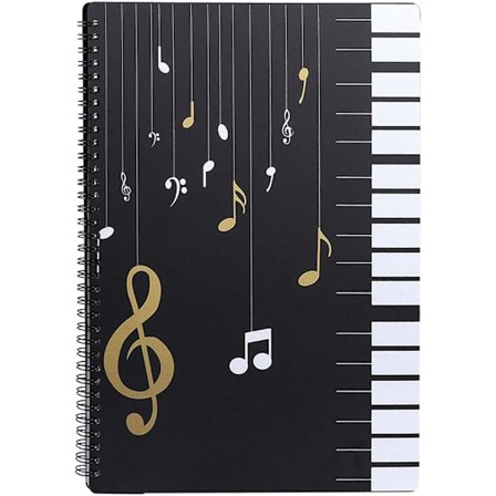 Lommer til noder / Mapper til opbevaring af noder / 30 lommer / Lommer til opbevaring af noder til musikere / Klavertaster