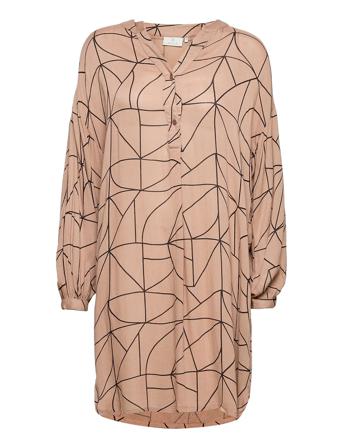 Kaaroa Amber Tunic Knælang Kjole Beige Kaffe