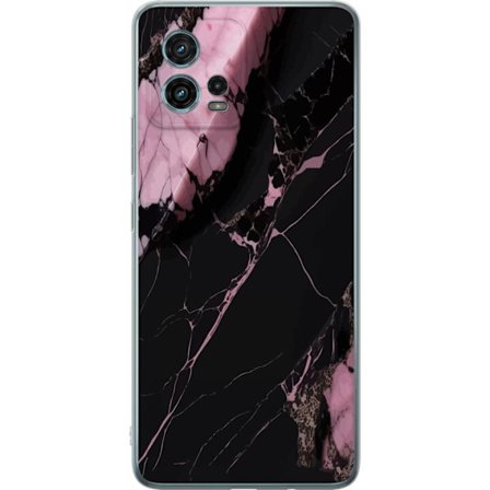 Kompatibelt Mobilskal till Motorola Moto G72 Svart rosa marmor