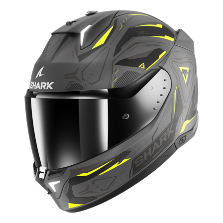 Casco Integrale Shark Skwal i3 Linik Mat Opaco Antracite/Giallo/Nero M