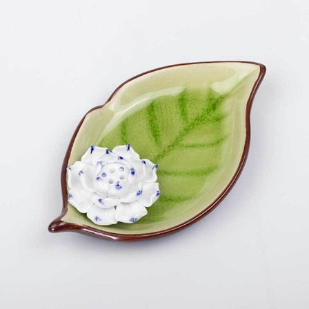 1 st lotus-formad rökelsehållare i keramik, Buddha-rökelse, vintage