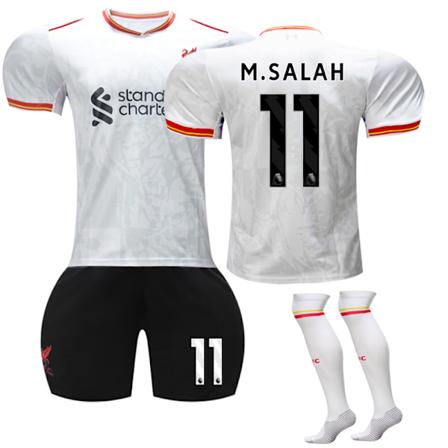 Liverpool Borte Fotballdraktsett for Barn 2024-2025 med Sokker Nr. 11 Salah 22