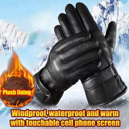 Vinter Herr Dam Handskar Touch Cold Waterproof Riding Gloves Ru Black