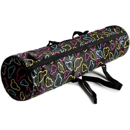 Yogamatteveske med glidelås(Blomsterfarge), lomme og håndtak - Treningsmatteveske - Funksjonell 69 x 15 cm for alle yogamatter - Damegave