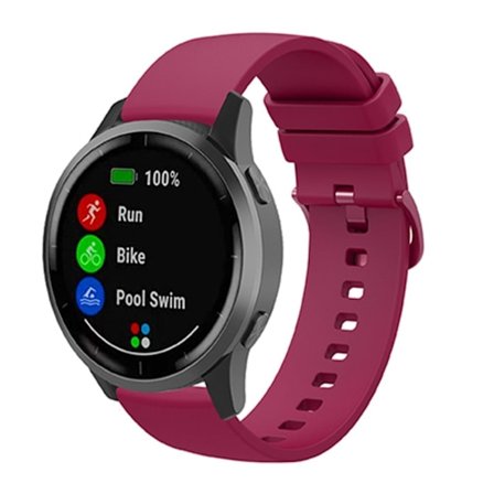 20mm Universal yksivärinen silikoni ranneke - Fuksia