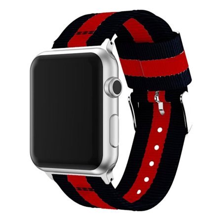 Apple Watch Series 4 44mm vævet nylon Urrem - Sort / Rød