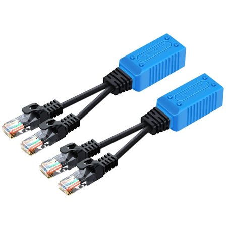 RJ45 Ethernet Splitter Kabel 2 Hane till 1 Hona (1 Par) - PoE LAN Data Splitter Adapter Ethernet Nätverk Y-kontakt Cat5 Cat5e Cat6 för CCTV Securi