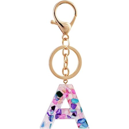 Flerfärgade bokstäver A - Z Initial Letter Resin Keychain Accessories