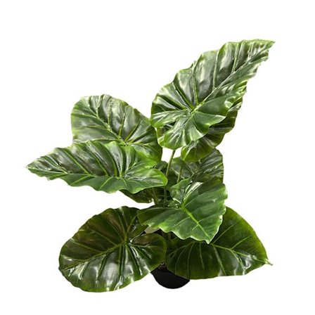 Taro kunstig plante i potte, 35 cm, grøn PEVA