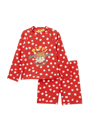 PIPPI Långstrump UV-set PRUSSILUSKAN Badkläder Röd 98/104