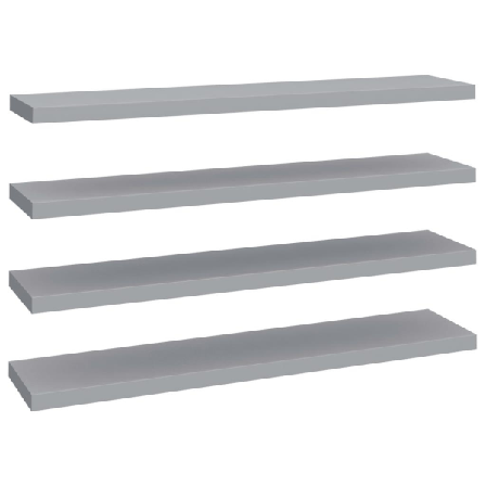 Vidaxl Svävande Vägghyllor 4 St Grå 120x23,5x3,8 Cm Mdf Grå