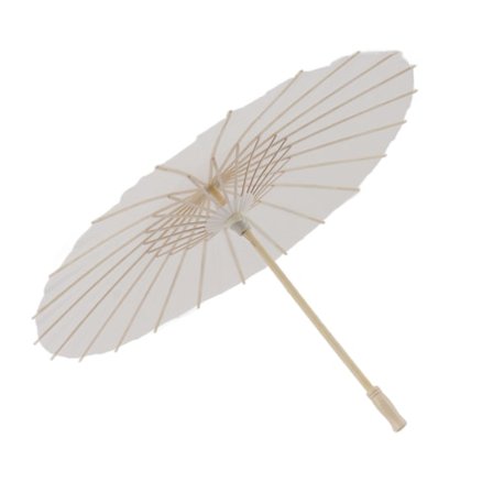 Børnepapirparasoller i bambus og papir kinesisk stil Elegant hvide DIY papirparasoller til dekoration 58cm/22,8in