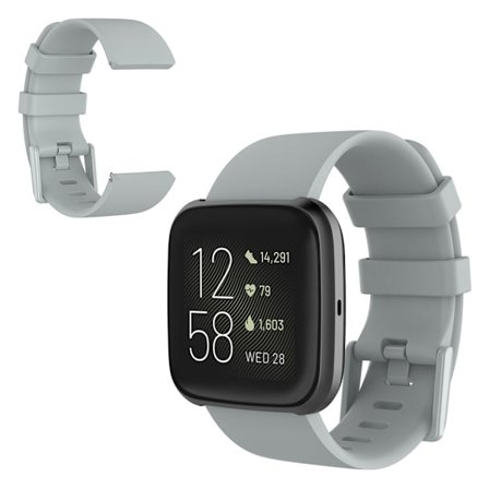 Fitbit Versa 2 / Versa Lite silikon klockarmband - grå / Size: L