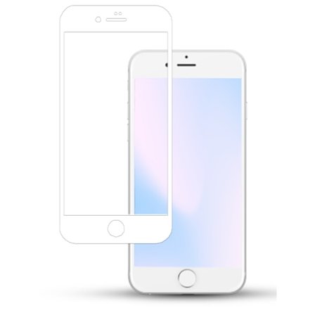 1-Pack IPHONE 8 PLUS WHITE Skärmskydd - Härdat Glas 9H - Super kvalitet 3D
