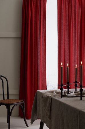 &Home - Sivuverhot puolipanamaa, 2/pakk. - Punainen - Sivuverhot - 220 - - Homeroom