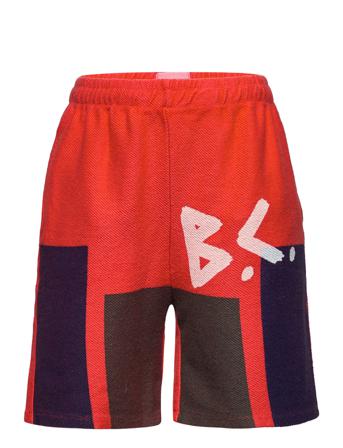 Color Block Bermuda Shorts Shorts Sweat Shorts Röd Bobo Choses