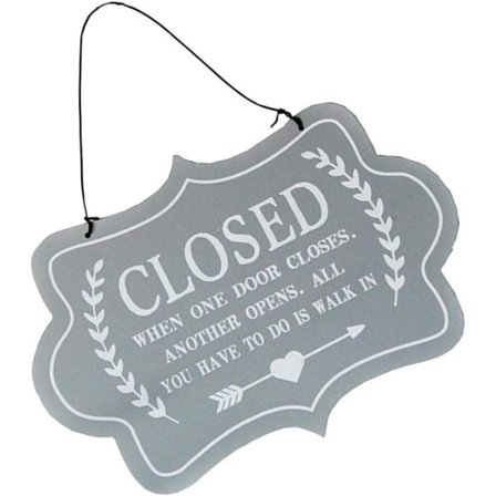 IC Træ Åben Lukket Skilt Dør Plakat Vintage Dobbeltsidet Hængende