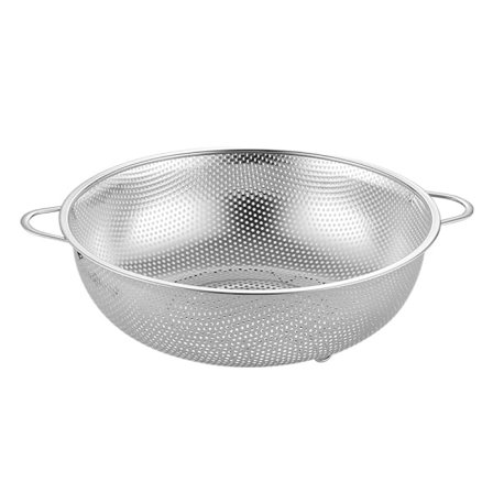 Siivilä keittiöön Ø 31,5 cm ruostumattomasta teräksestä, käytännölliset kahvat pastan, riisin, vihannesten ja hedelmien kaatamiseen, korkealaatuinen 