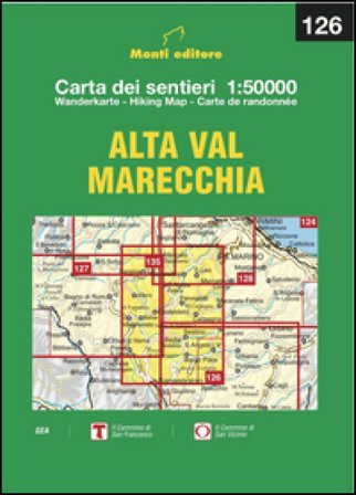 Alta Val Marecchia. Carta dei sentieri 1:50.000 Ediz. multilingue Raffaele Monti