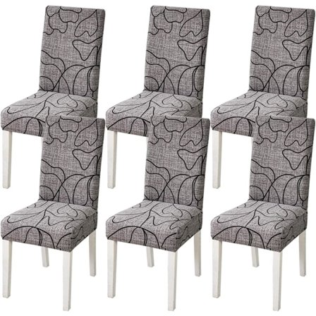 Stolebetræk, 6-pak, Strækbare, Aftagelige, Vaskbare, Korte, Beskyttelse til Spisestolehynder, til Hoteller, Spisestuer, Ceremonier-FX-