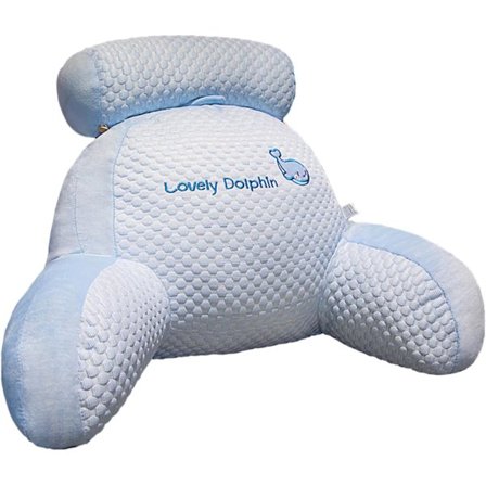 Lesepute for seng, avtakbar ryggstøttepute 60x45x20cm (hval)