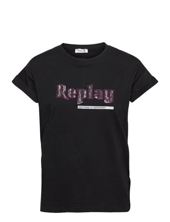 T-Shirt T-shirts & Tops Short-sleeved Svart Replay