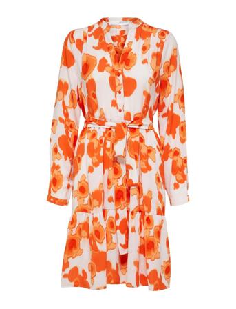 Slfmivi Ls Short Aop Dress B Noos Orange Selected Femme