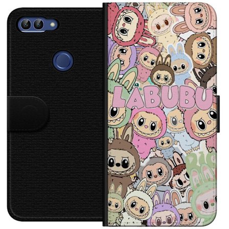 Kompatibel Tegnebogsetui til Huawei P smart Rosa kawaii-komposition med søde animerede figurer og bløde former