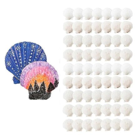 100 stk. Havskaller til Håndværk Naturlige Store Kammuslingskaller Hvide Østersskaller Bulk til Dekoration DIY Hjem Strand