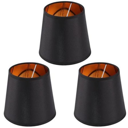 3 kpl kangas kupla tyyppinen lampunvarjostin yksinkertainen lampunvarjostin kattovalaisin kansi valaisin lisävaruste -Musta