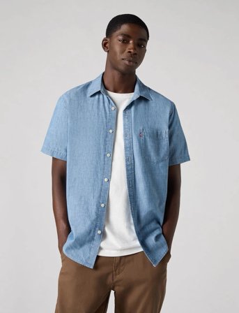 Levi's S/S Sunset 1 Pkt Standrd Sebas - Blue - S