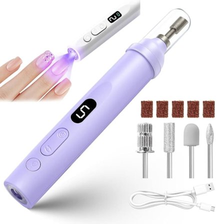 Multifunktionell Elektrisk Nagelborr & Nageltorkare – Nagelfil Kit för Nybörjare, Gel & Akryl, Manikyr, Pedikyr med 8 Bits