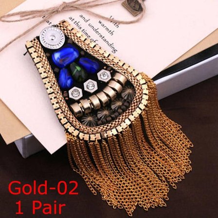 1 par broche skulderkvast Epaulette GULD 02 02