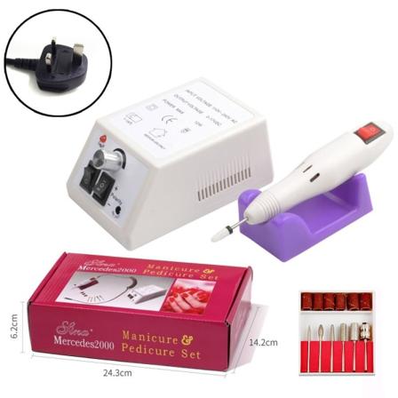 Elektrisk neglebor Manikyr Pedikyr HVIT white